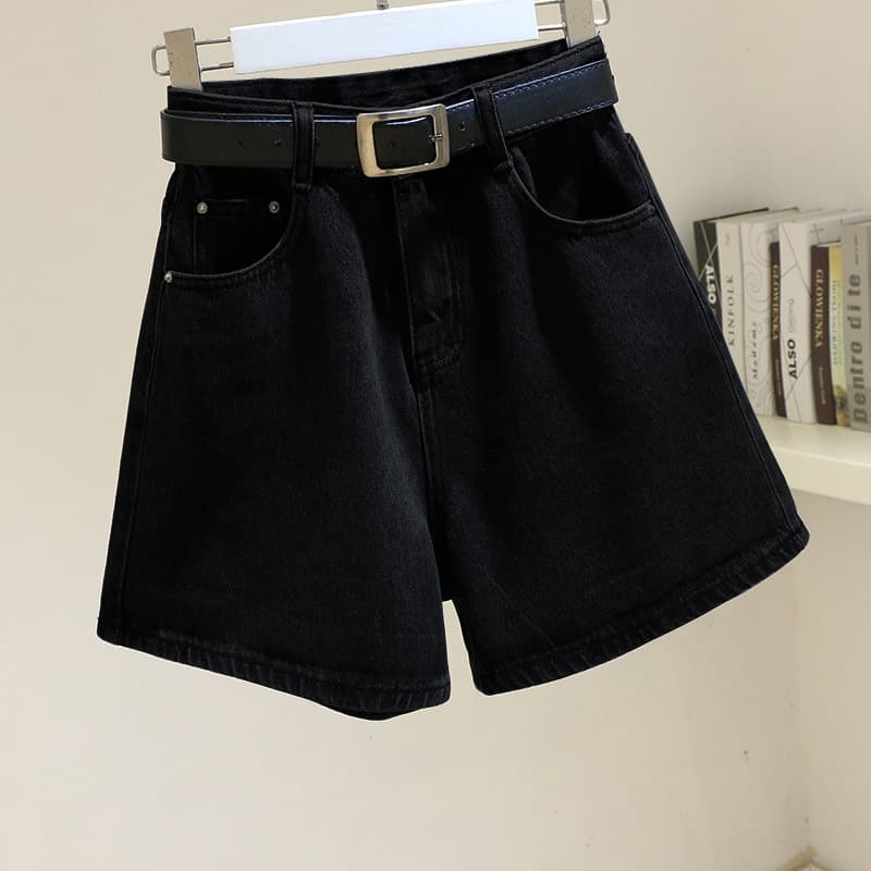 ゆるふわベルト付きデニムショートパンツ