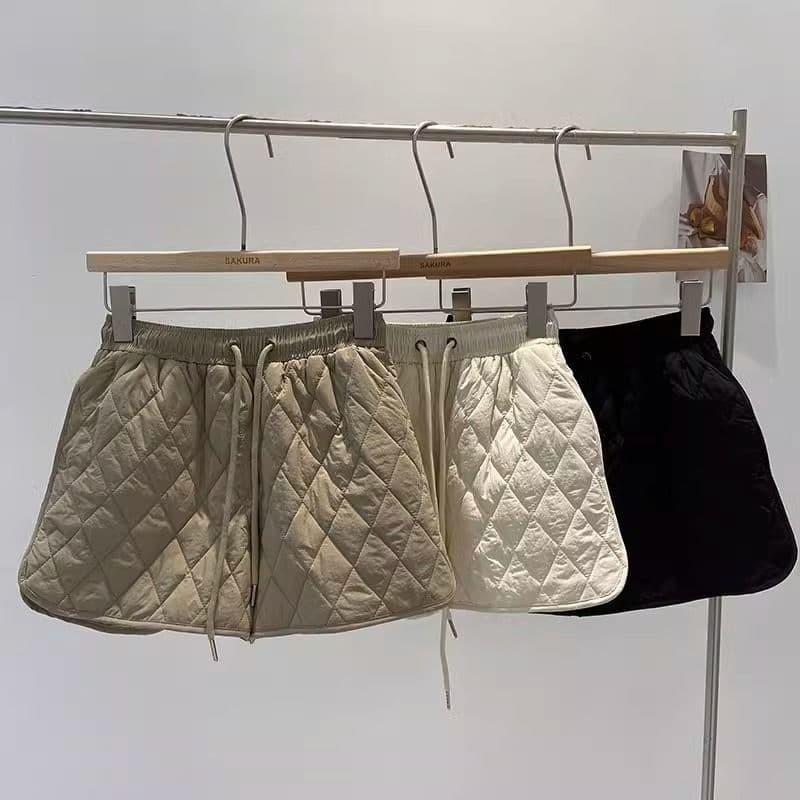 キルティング ドロスト ショートパンツ