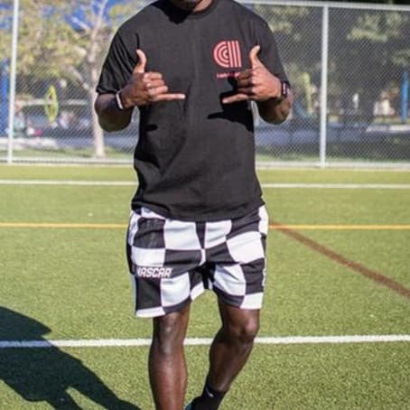 レーシング風 市松柄メッシュショートパンツ