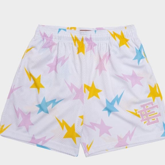 レーシング風 市松柄メッシュショートパンツ