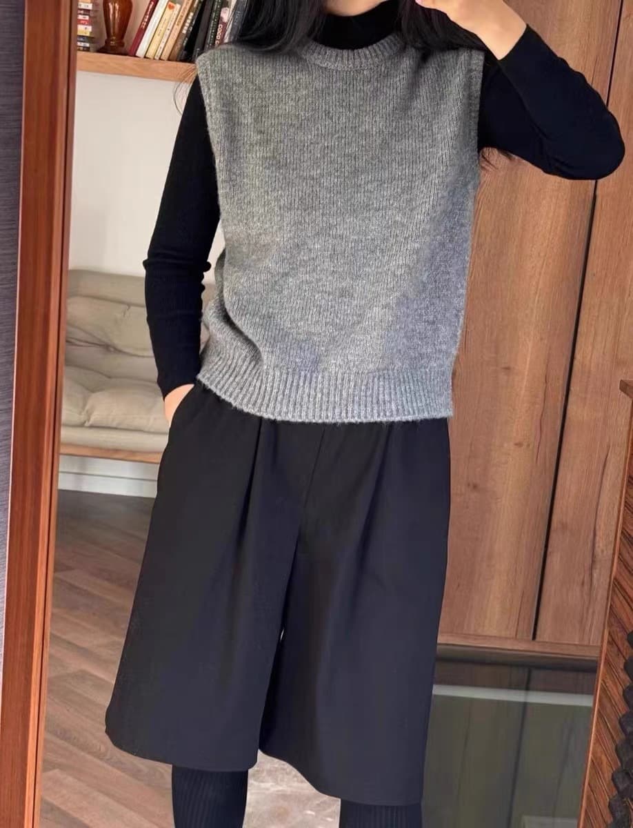 ショートパンツ シーズンレス リラックスガウチョパンツ