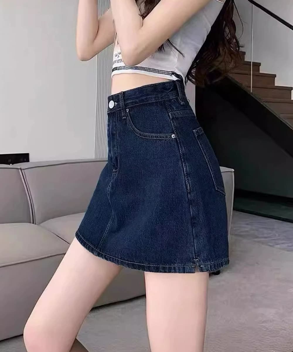 ショートパンツ レディース ハイウエストデニムスカパン