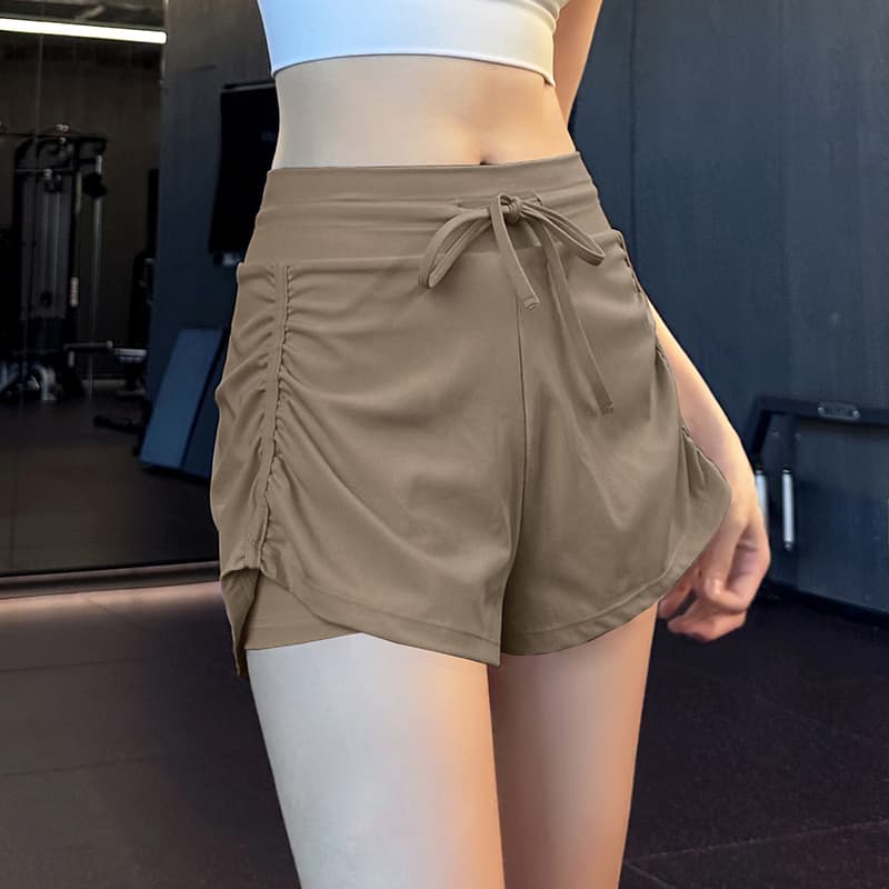 ショートパンツ シルキー紐結びショートパンツ