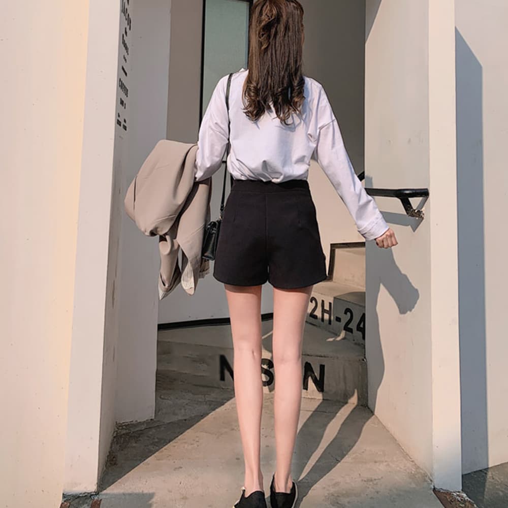 レディース ハイウエスト ショートパンツ センターライン 夏