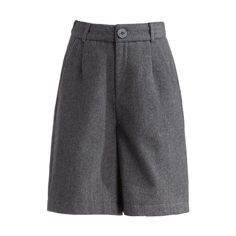 ショートパンツ きれいめハイウエストハーフパンツ