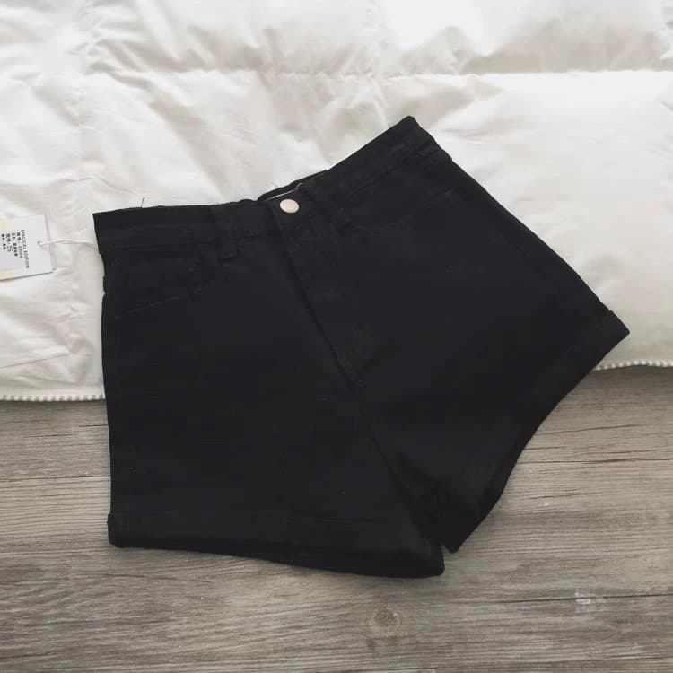 フロントボタンデニムショートパンツ
