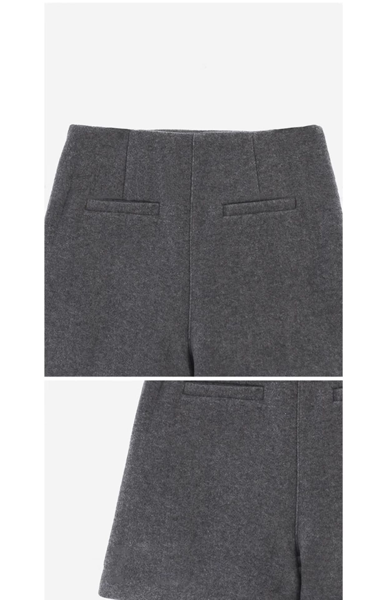 上品なウール混センタープレスショートパンツ