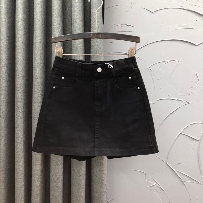 ショートパンツ スカート風デニムショートパンツ