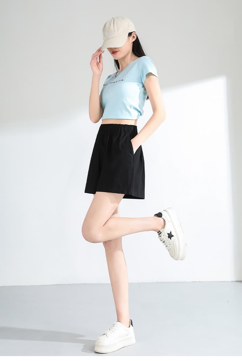 ショートパンツ ウエストゴム楽ちんショートパンツ