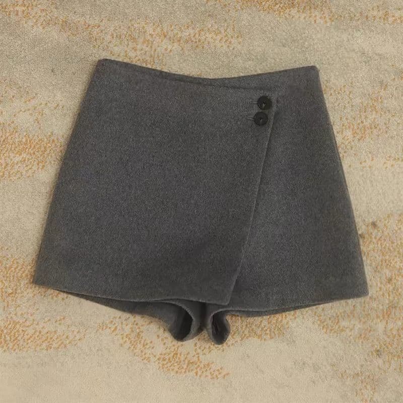 ショートパンツ 巻きスカート風キュロット