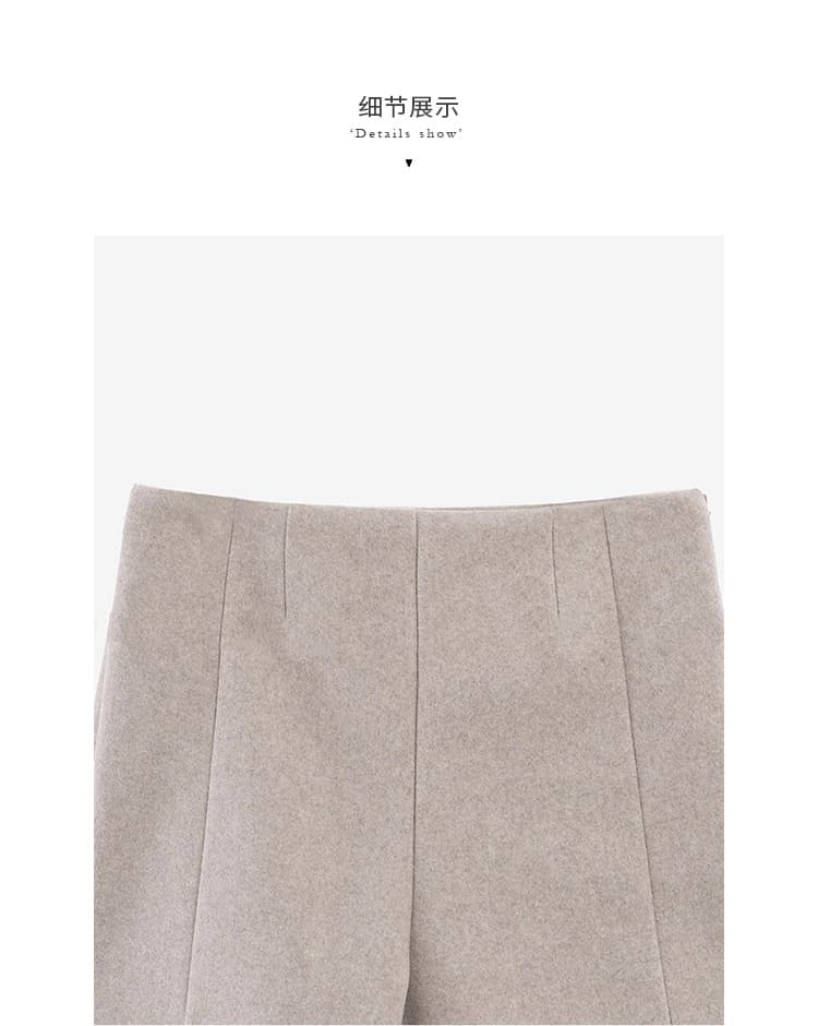 上品なウール混センタープレスショートパンツ