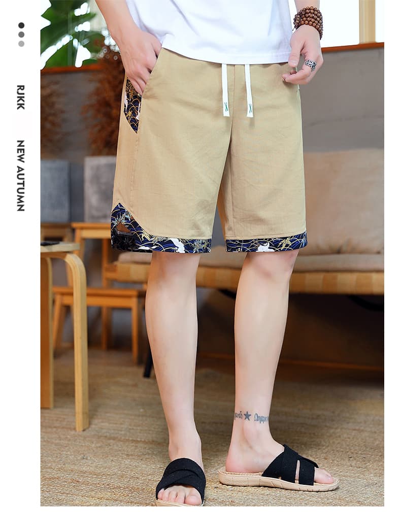 和風デザイン切り替えショートパンツ