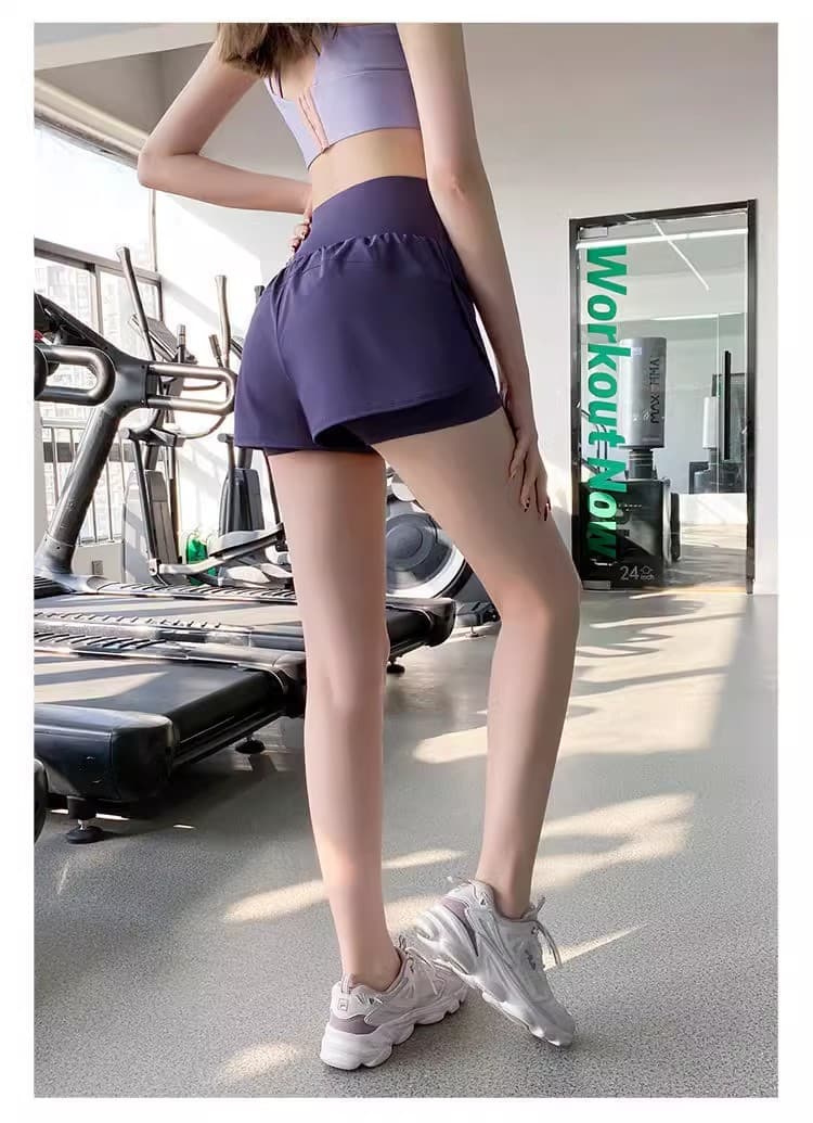 ショートパンツ 二層構造ポケット付きスポーツショーツ
