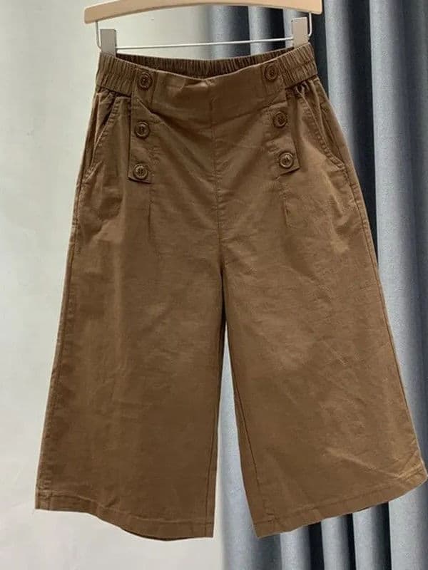 ショートパンツ マリンボタン ワイドショートパンツ