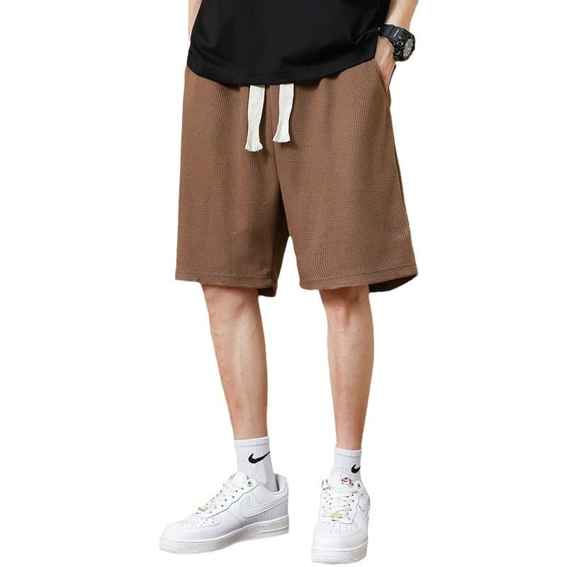 ショートパンツ ワッフル生地ドローコードショートパンツ