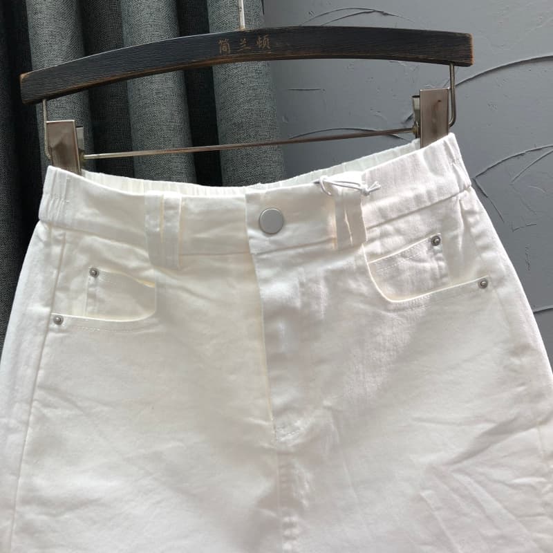 ショートパンツ スカート風デニムショートパンツ