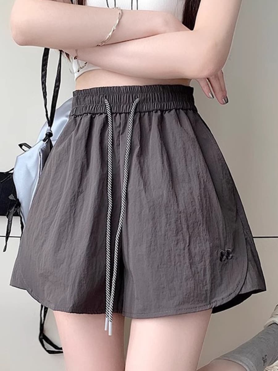 ショートパンツ ふんわりシルエット巾着ショートパンツ