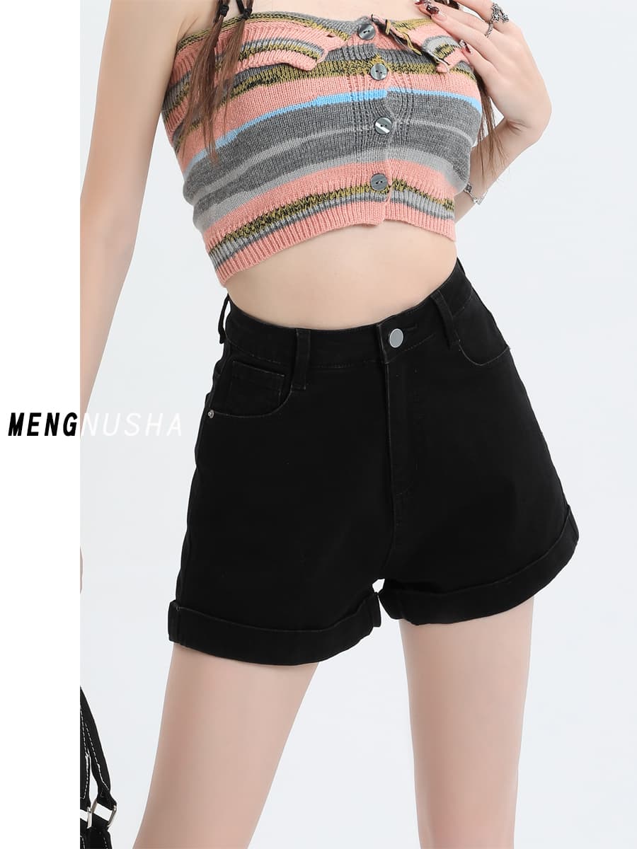 ショートパンツ ベーシックデニムショートパンツ