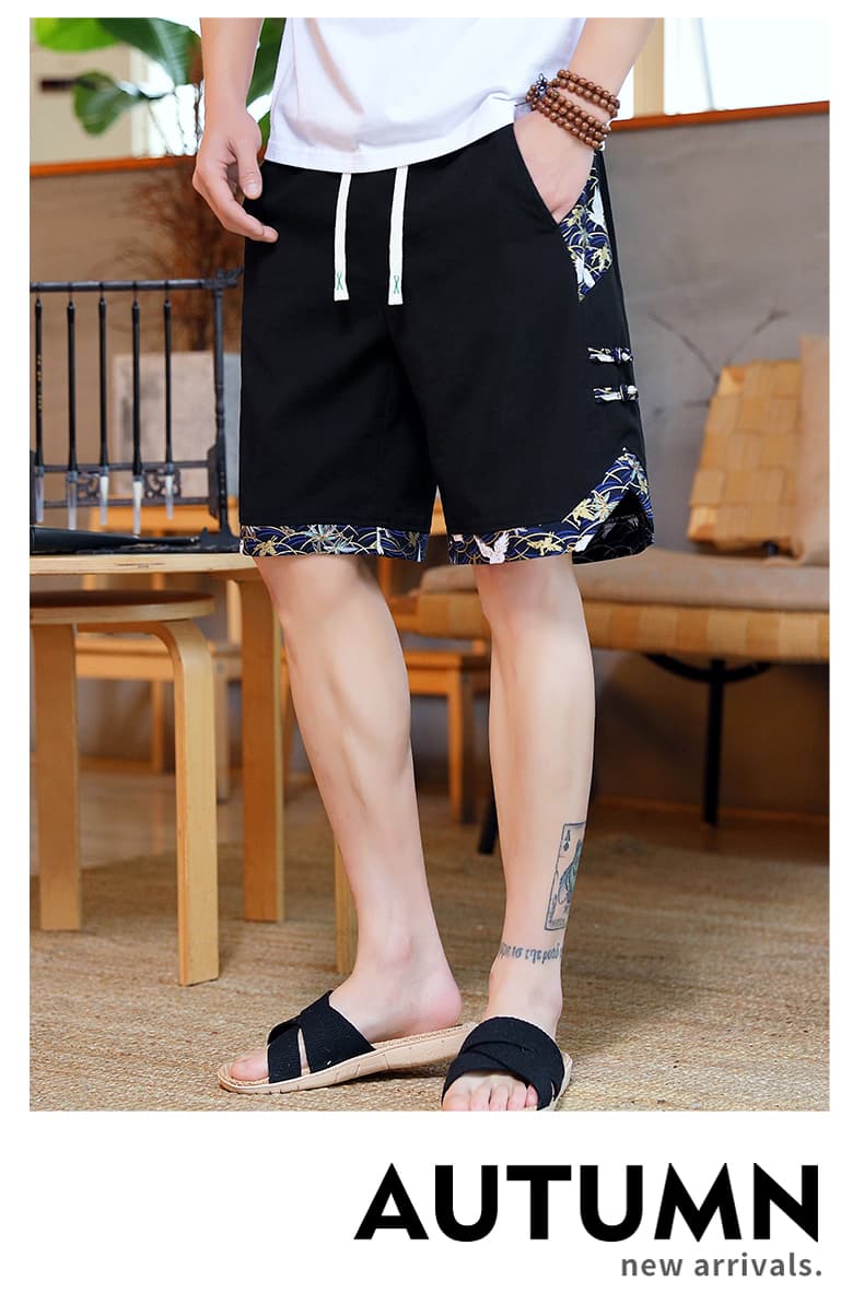 和風デザイン切り替えショートパンツ