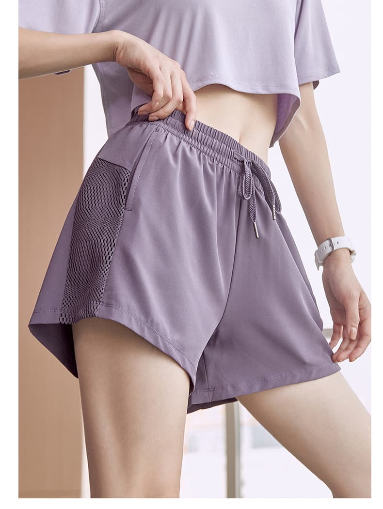 メッシュ切替 ドローコード スポーツショートパンツ