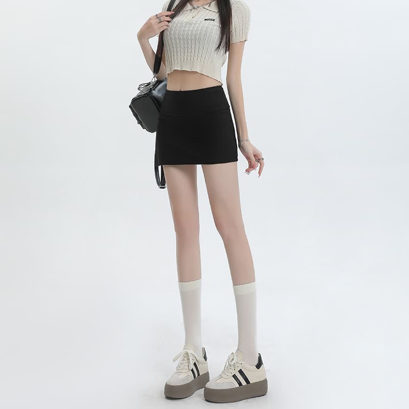 ショートパンツ ラップデザイン ハイウエストショートパンツ