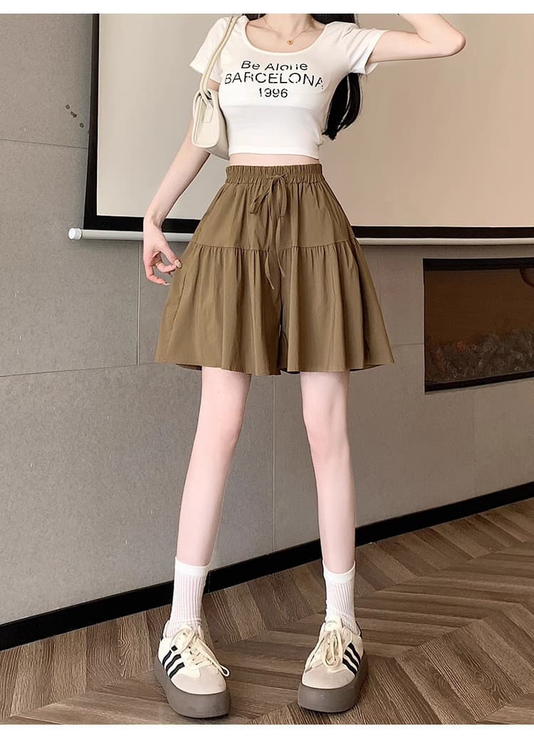 ショートパンツ ティアードフレアショートパンツ