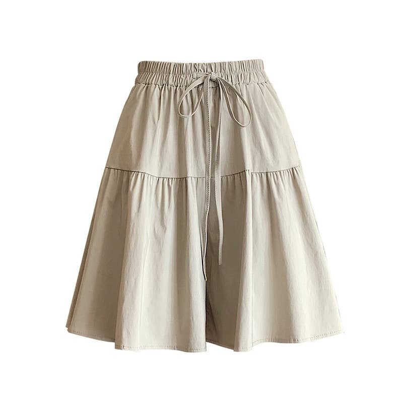 ショートパンツ ティアードフレアショートパンツ