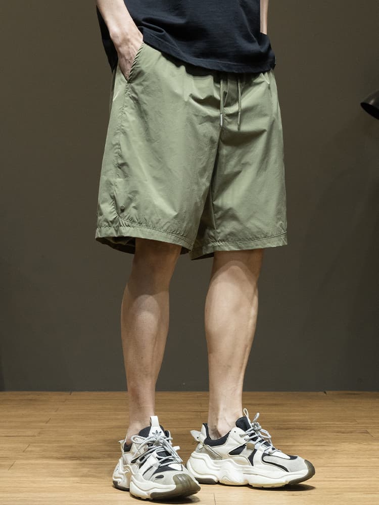 ショートパンツ リラックス紐付きハーフパンツ