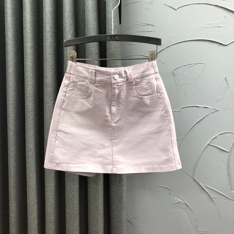 ショートパンツ スカート風デニムショートパンツ