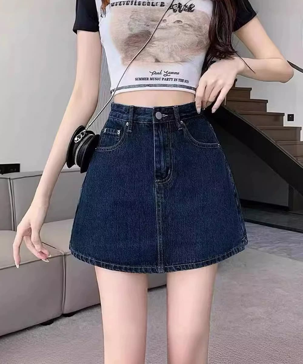ショートパンツ レディース ハイウエストデニムスカパン