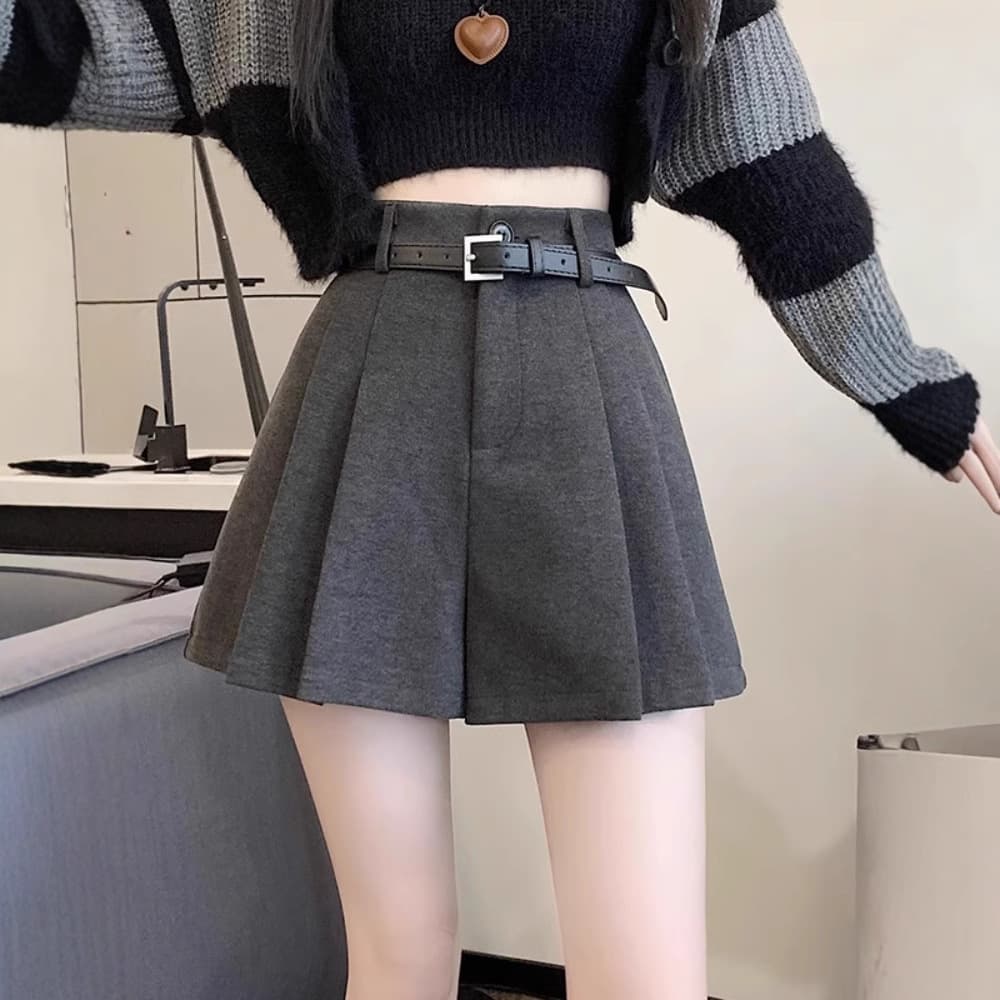 ショートパンツ プリーツミニスカート