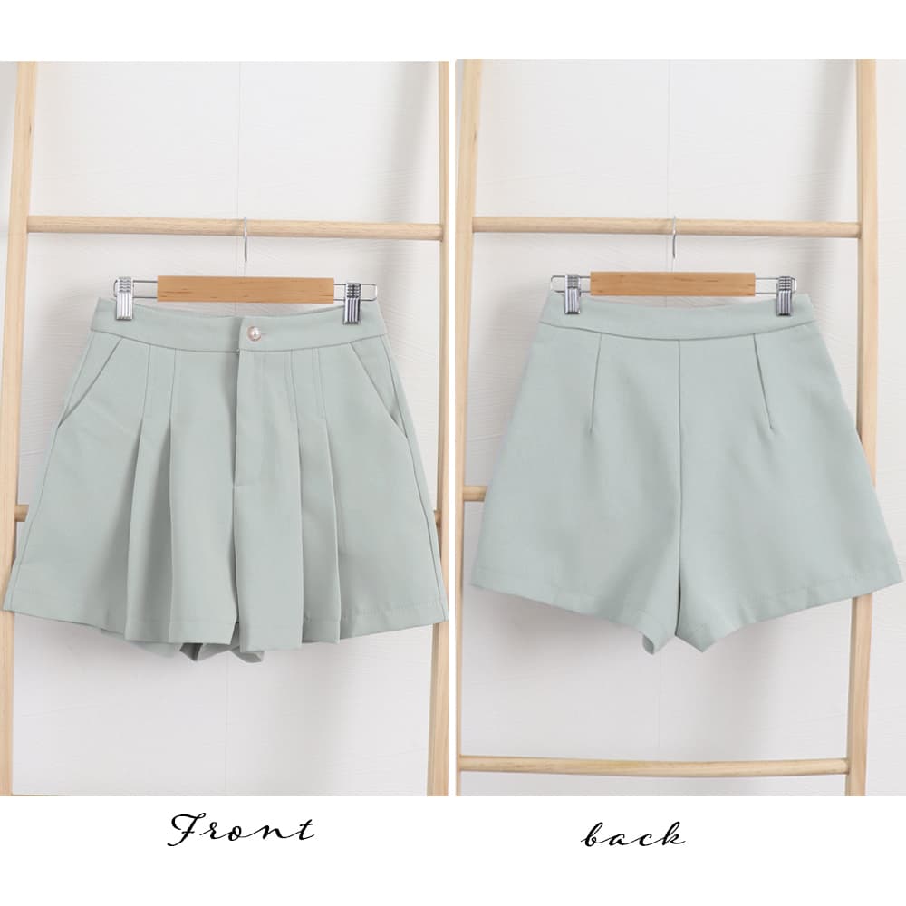 ショートパンツ レディース タック入り プリーツキュロットパンツ